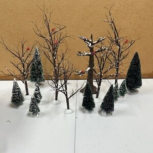 Department 56 trees for village. 16 trees total.  Excellent condition